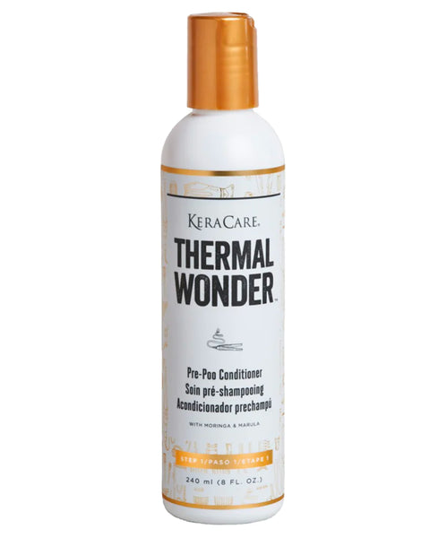 Première étape du processus de protection thermal, le Pre-poo Conditioner de Keracare Thermal Wonder est un traitement profond pour une protection optimale.