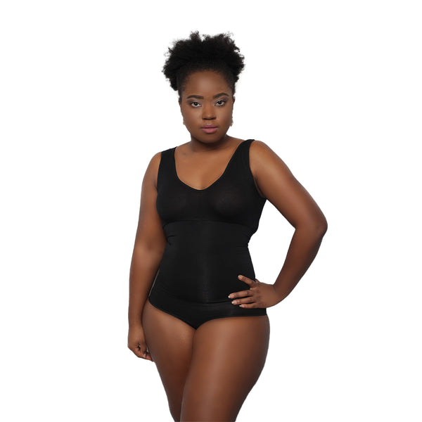 Colorful Black - Shapewear bodysuit with wide straps (201)