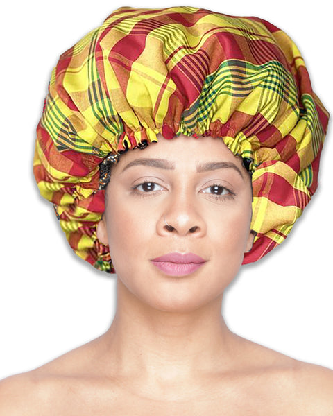 Colorful Black - Bonnet de Nuit - Satin et Madras