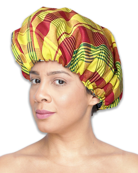 Colorful Black - Bonnet de Nuit - Satin et Madras