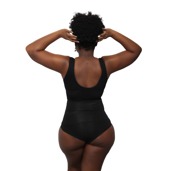 Colorful Black - Shapewear bodysuit with wide straps (201)