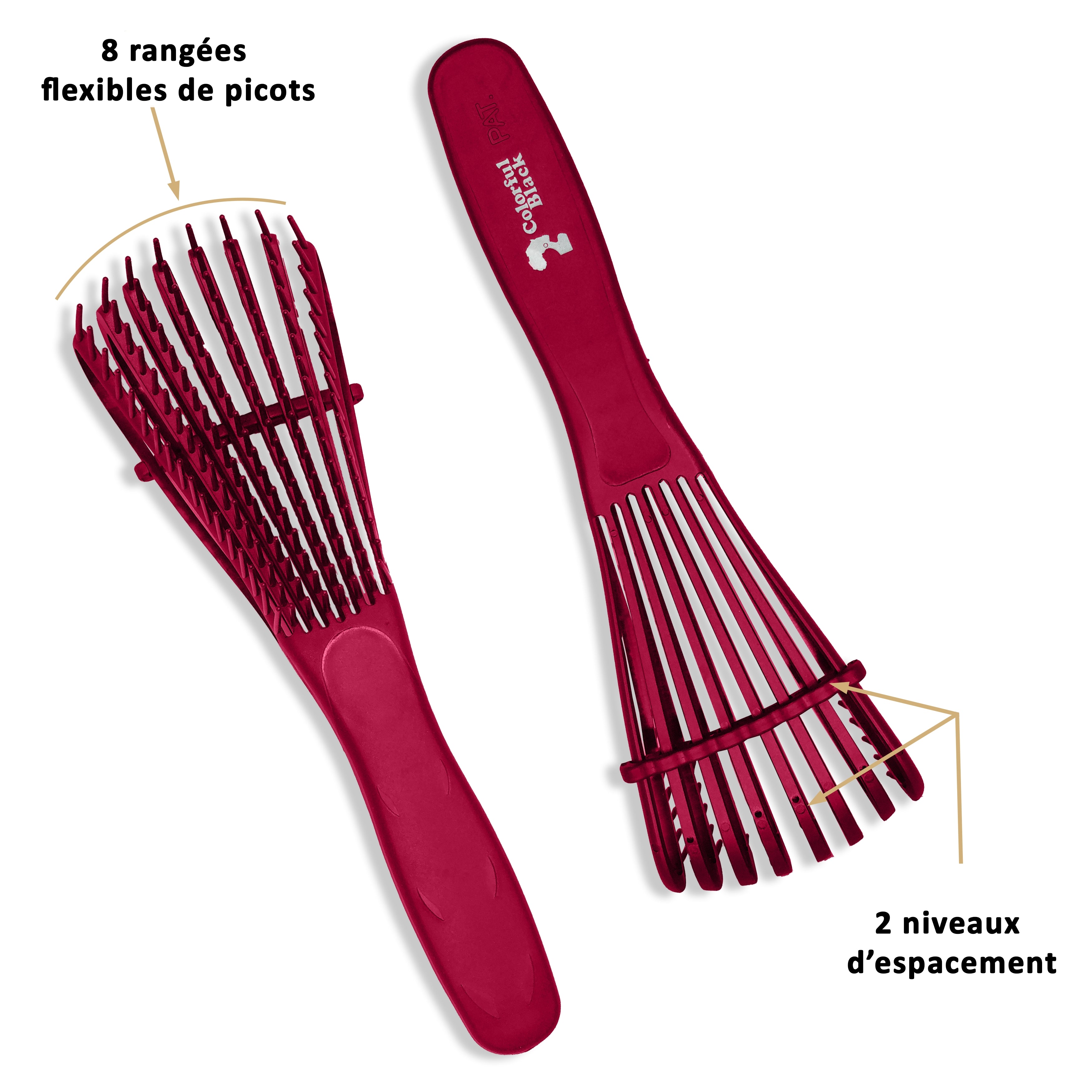 Colorful Black - Brosse Démêlante Flexible - Pink Princess (rose)