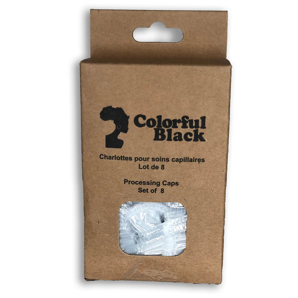 Colorido negro - Charlottes para el cuidado del cabello - Juego de 8