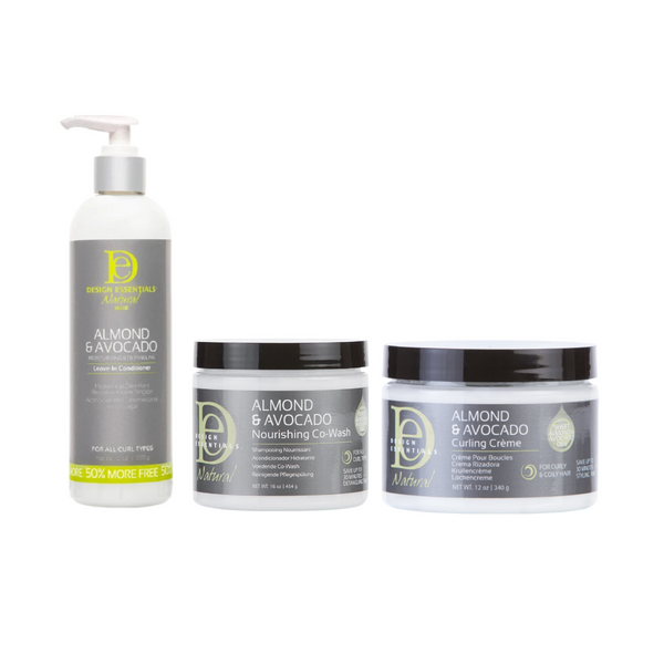 Design Essentials Natural Almond & Avocado - PACK Définition de boucles Curling Creme - 3 produits