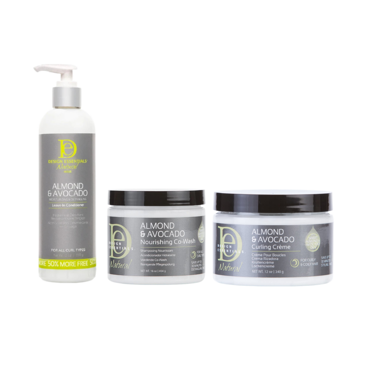 Design Essentials Natural Almond &amp; Avocado - Curling Creme Curl Defining PACK - 3 products