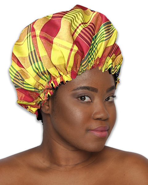 Colorful Black - Bonnet de Nuit - Satin et Madras