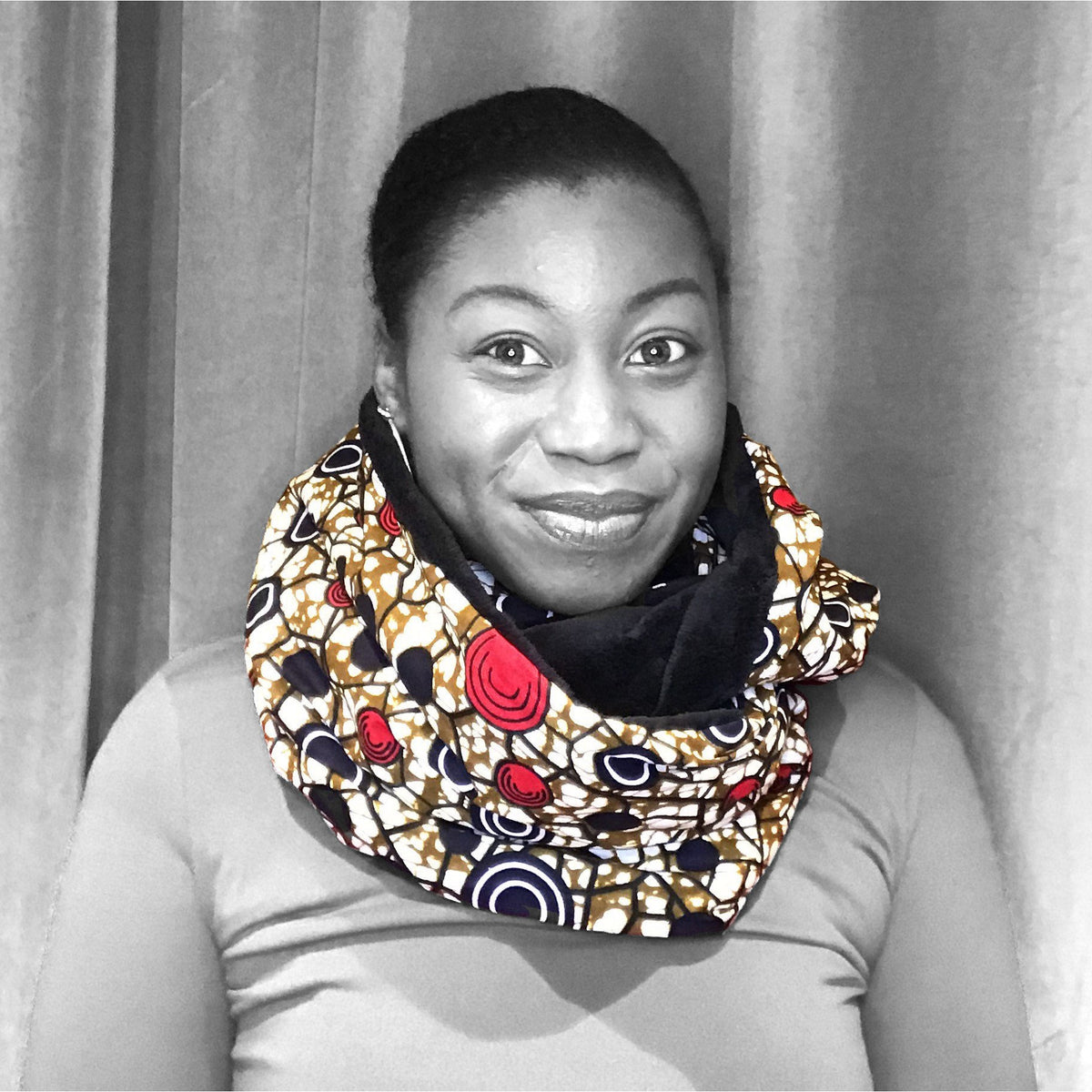 Colorful Black - Snood Double Tour - Wax & Fourrure (Planètes)