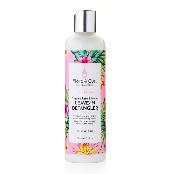 Flora & Curl - Desenredante orgánico de rosa y miel sin aclarado