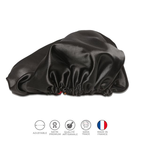 Colorful Black - Bonnet de Nuit - Satin et Wax (modèle 1)