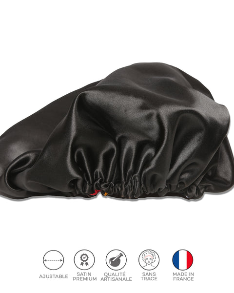 Colorful Black - Bonnet de Nuit - Satin et Madras