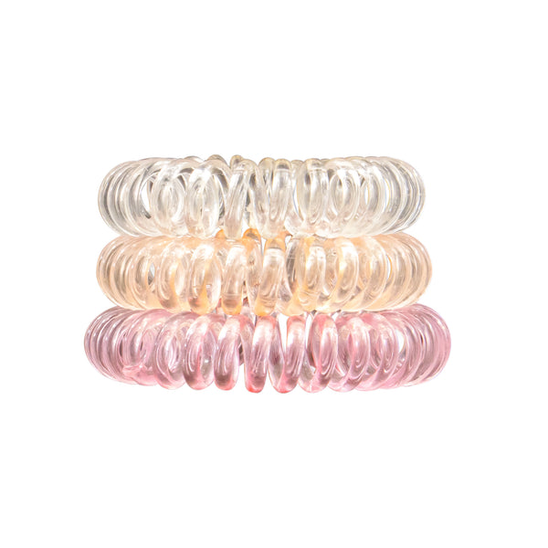 Les Secrets de Loly - Pineapple Ring Pink - Pink invisible elastic (Set of 3)