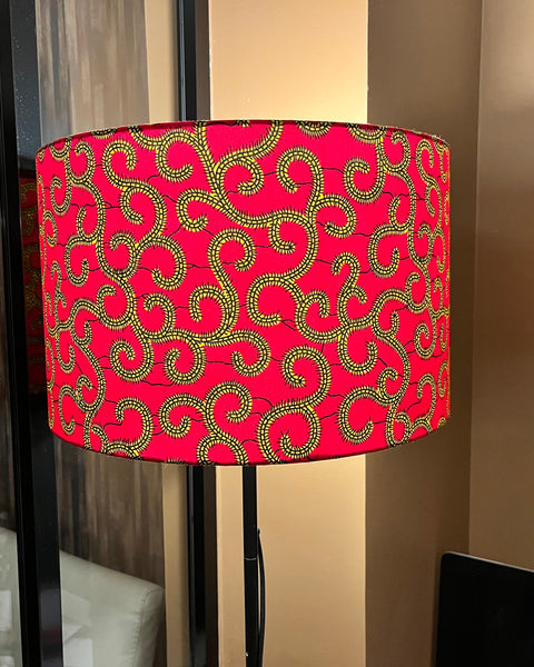 AnnAbatjour - Abat-Jour en Imprimé Wax - Diamètre 40cm (hauteur 25cm) - modèle 1