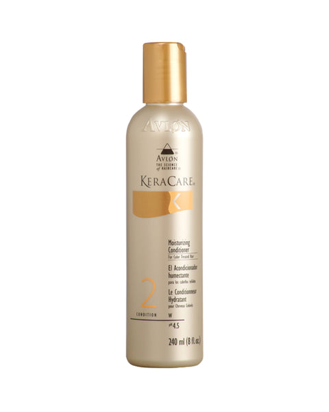 Keracare Moisturizing Conditioner for Colored Treated Hair est un après-shampoing démêlant & hydratant pour cheveux colorés qui prolonge la tenue de votre coloration