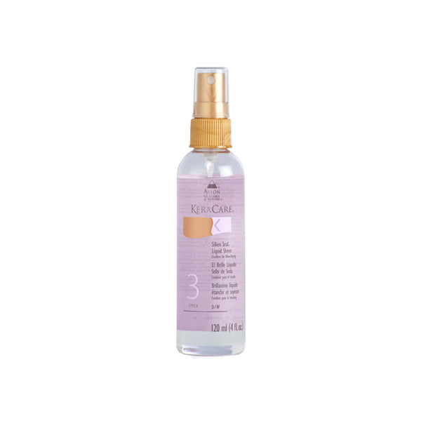 Avec la brillantine liquide en spray Silken Seal Liquid Sheen de Keracare vos cheveux auront une incroyable brillance et douceur ​et seront protégés de la chaleur