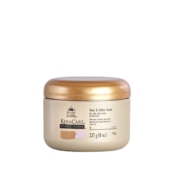 Obtenez des twist définies et une chevelure brillante sur vos cheveux crépus avec la Twist & Define Cream de la gamme Natural Textures de Keracare.