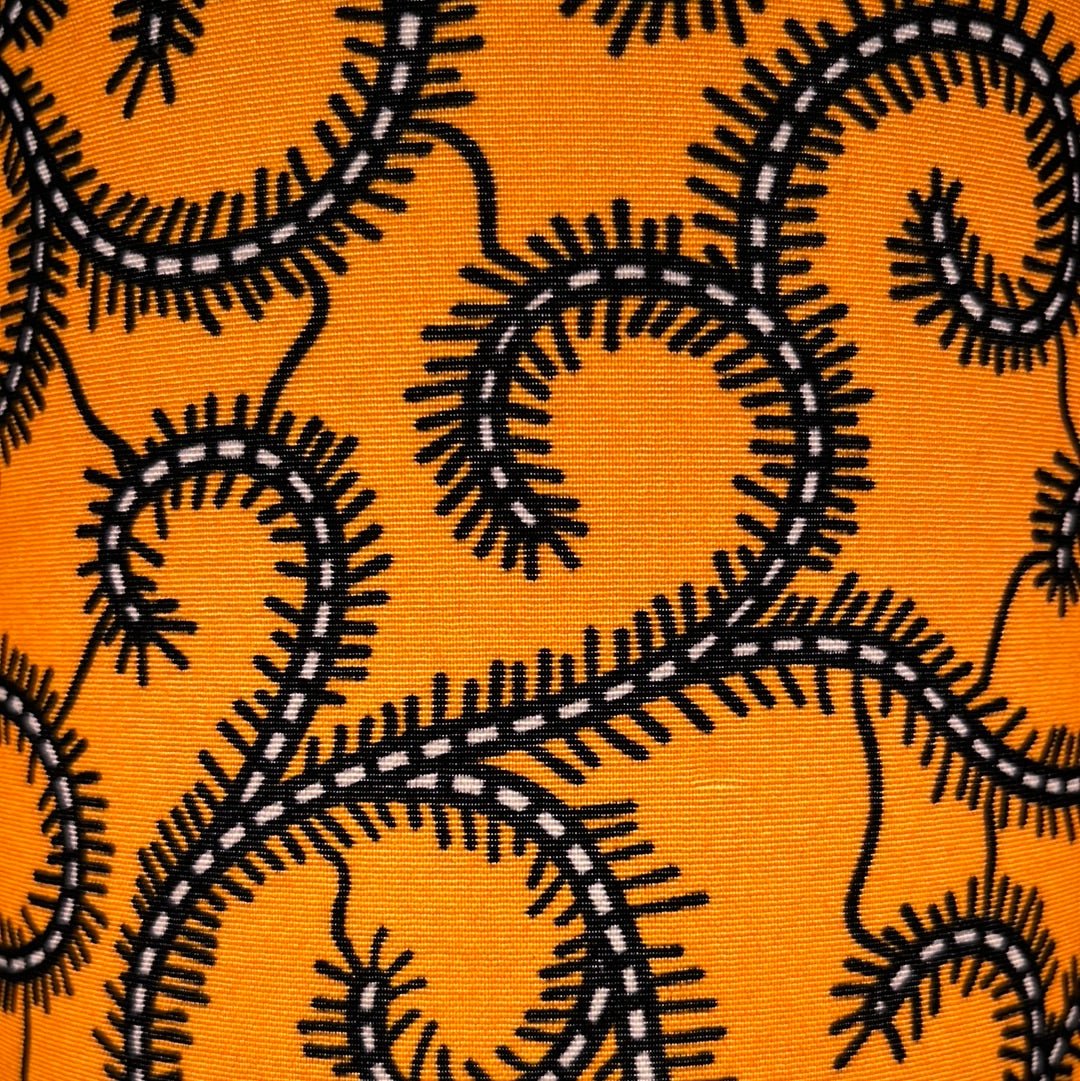 AnnAbatjour - Abat - Jour en Imprimé Wax - Diamètre 15cm (hauteur 20cm) - modèle 2 - Colorful Black