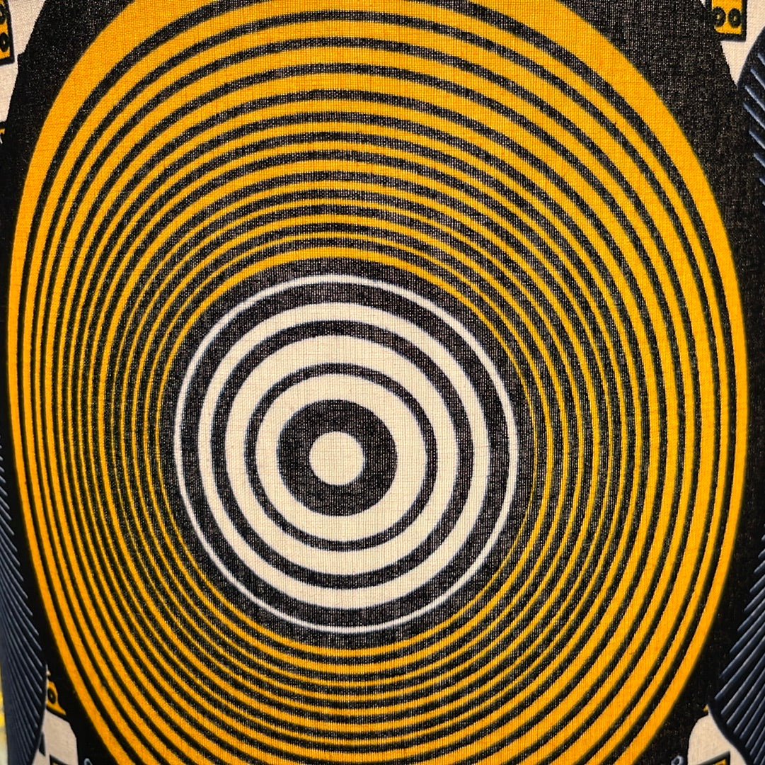 AnnAbatjour - Abat - Jour en Imprimé Wax - Diamètre 25cm (hauteur 20cm) - modèle 1 - Colorful Black