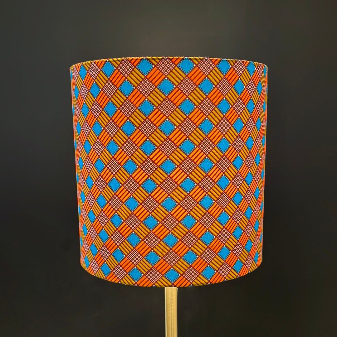 AnnAbatjour - Abat - Jour en Imprimé Wax - Diamètre 25cm (hauteur 25cm) - modèle 2 - Colorful Black