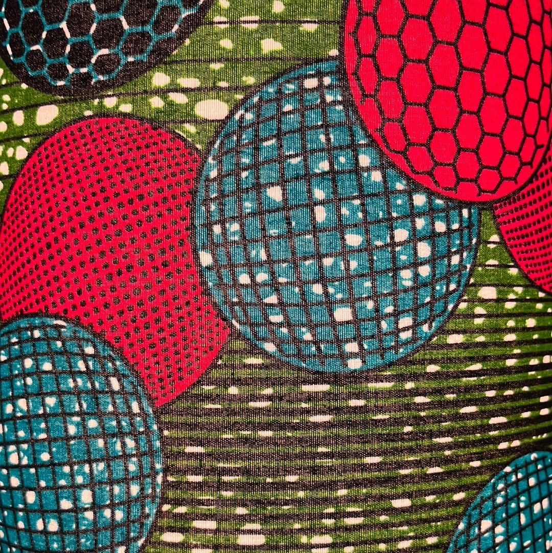 AnnAbatjour - Abat - Jour en Imprimé Wax - Diamètre 25cm (hauteur 25cm) - modèle 4 - Colorful Black