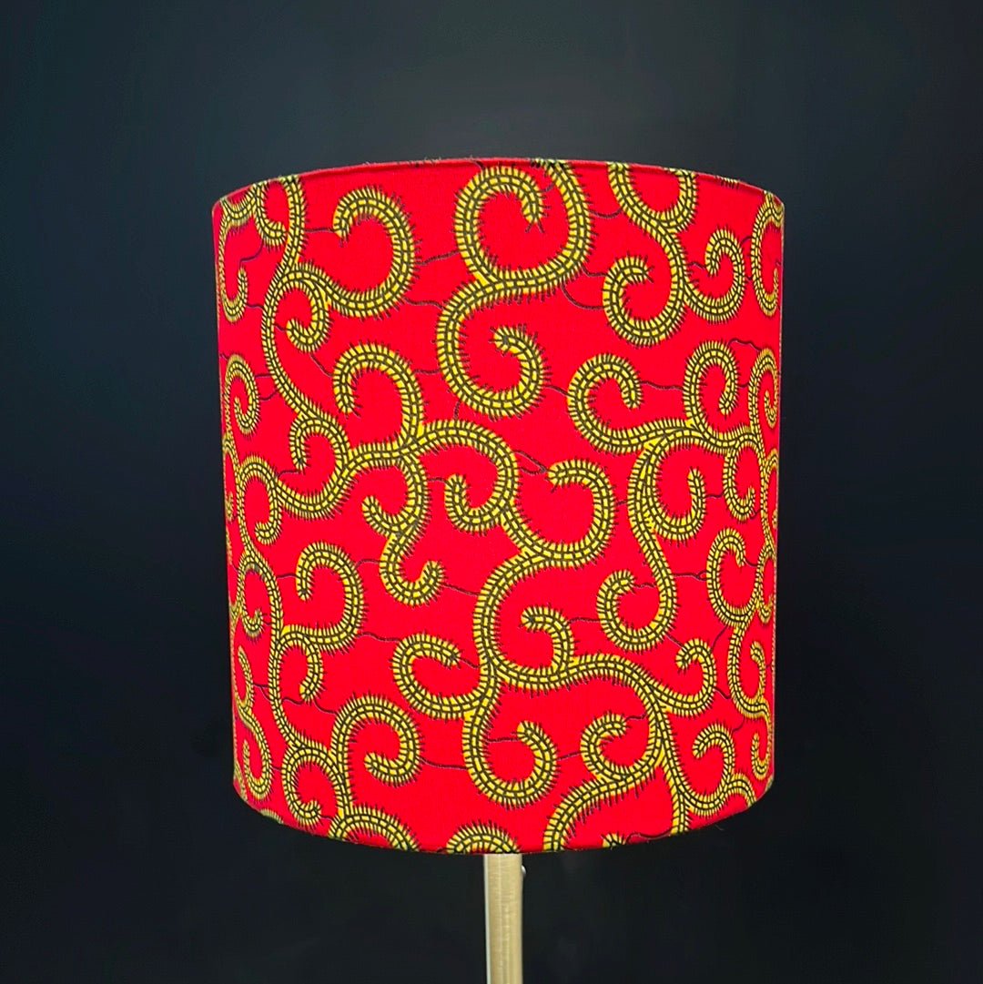 AnnAbatjour - Abat - Jour en Imprimé Wax - Diamètre 25cm (hauteur 25cm) - modèle 5 - Colorful Black