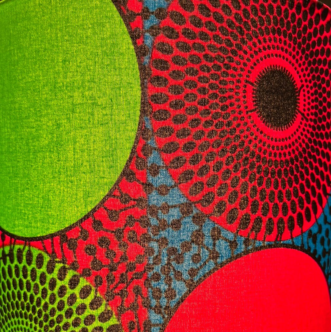 AnnAbatjour - Abat - Jour en Imprimé Wax - Diamètre 25cm (hauteur 25cm) - modèle 6 - Colorful Black