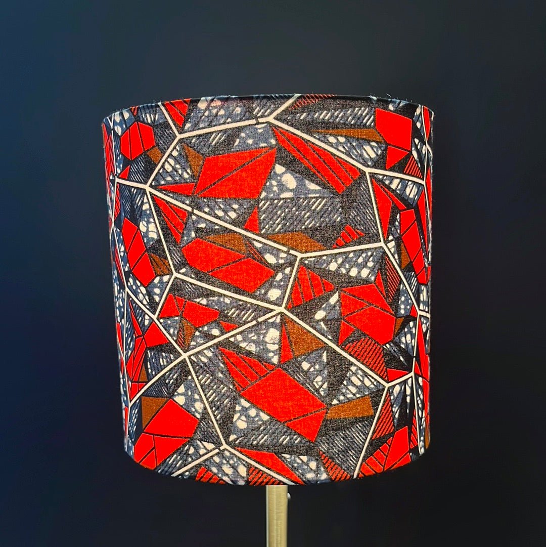 AnnAbatjour - Abat - Jour en Imprimé Wax - Diamètre 25cm (hauteur 25cm) - modèle 7 - Colorful Black