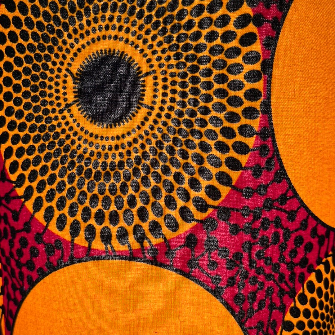 AnnAbatjour - Abat - Jour en Imprimé Wax - Diamètre 25cm (hauteur 25cm) - modèle 9 - Colorful Black