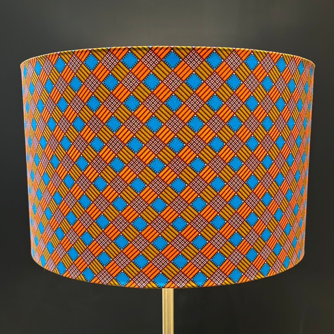 AnnAbatjour - Abat - Jour en Imprimé Wax - Diamètre 40cm (hauteur 25cm) - modèle 3 - Colorful Black