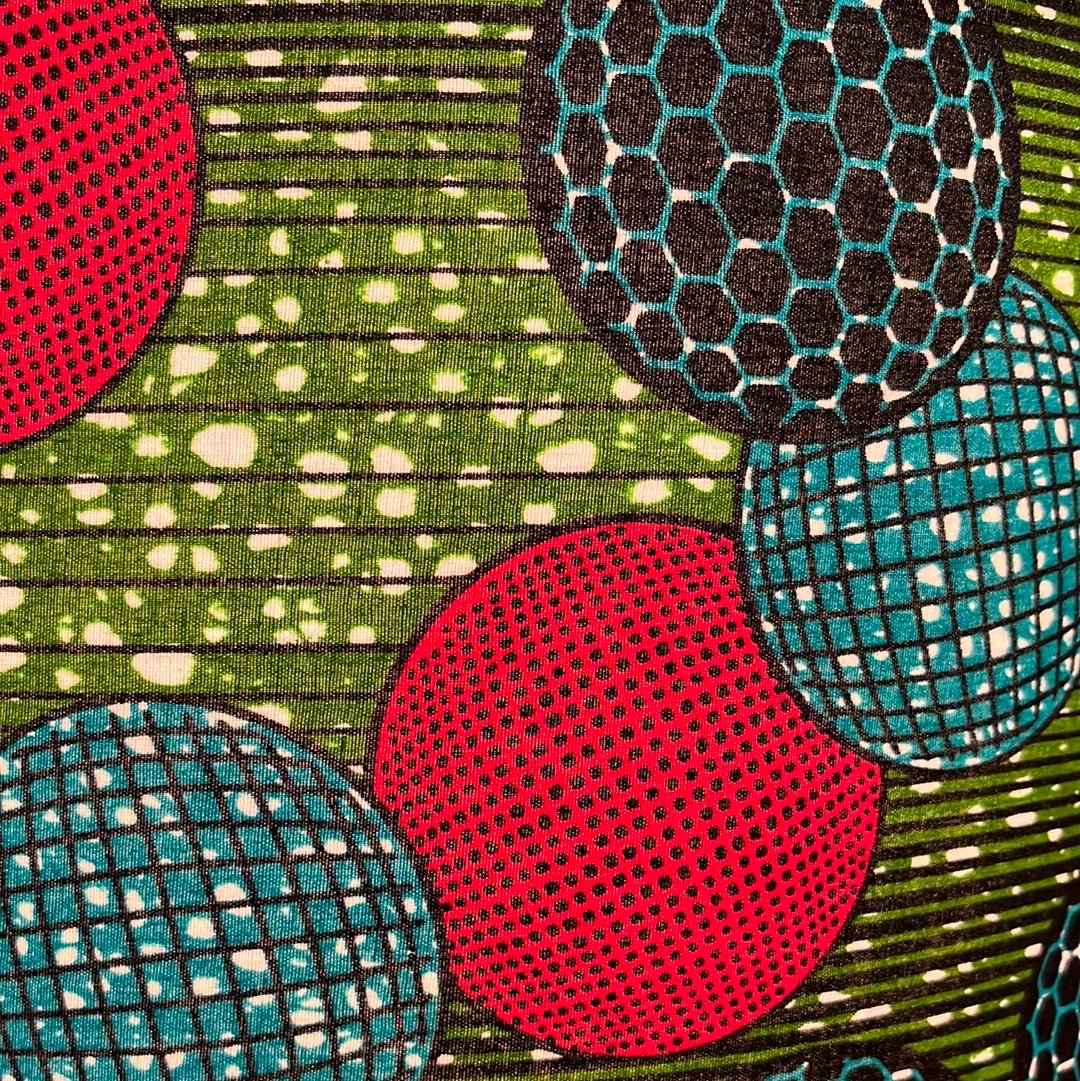 AnnAbatjour - Abat - Jour en Imprimé Wax - Diamètre 40cm (hauteur 25cm) - modèle 5 - Colorful Black