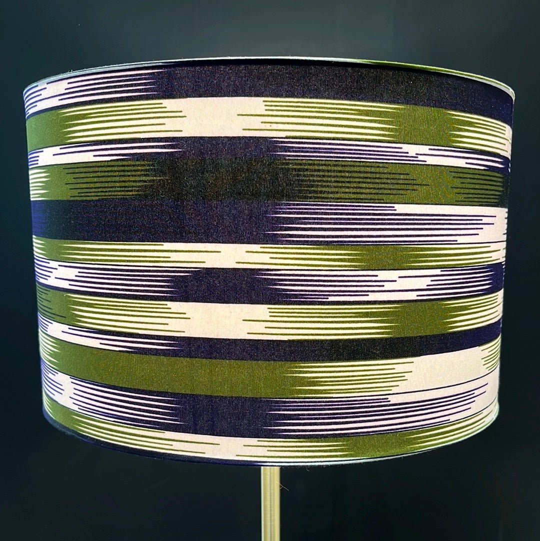 AnnAbatjour - Abat - Jour en Imprimé Wax - Diamètre 40cm (hauteur 25cm) - modèle 7 - Colorful Black