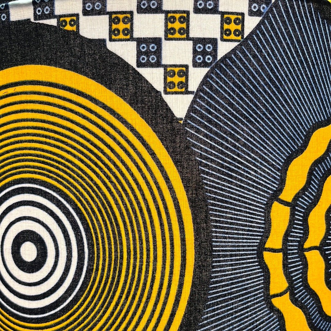 AnnAbatjour - Abat - Jour en Imprimé Wax - Diamètre 40cm (hauteur 25cm) - modèle 8 - Colorful Black