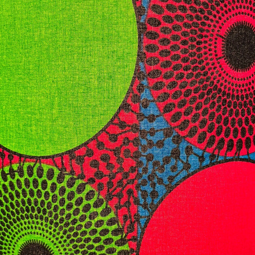 AnnAbatjour - Abat - Jour en Imprimé Wax - Diamètre 40cm (hauteur 25cm) - modèle 9 - Colorful Black