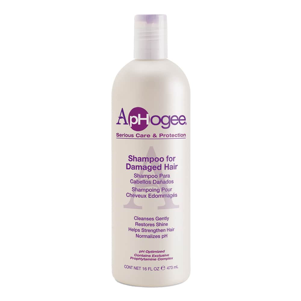 Shampoo for Damaged Hair d'ApHogee nettoie les cheveux abîmés par la chaleur ou les soins chimiques (défrisage, coloration, etc.) et aide à rétablir leur équilibre.