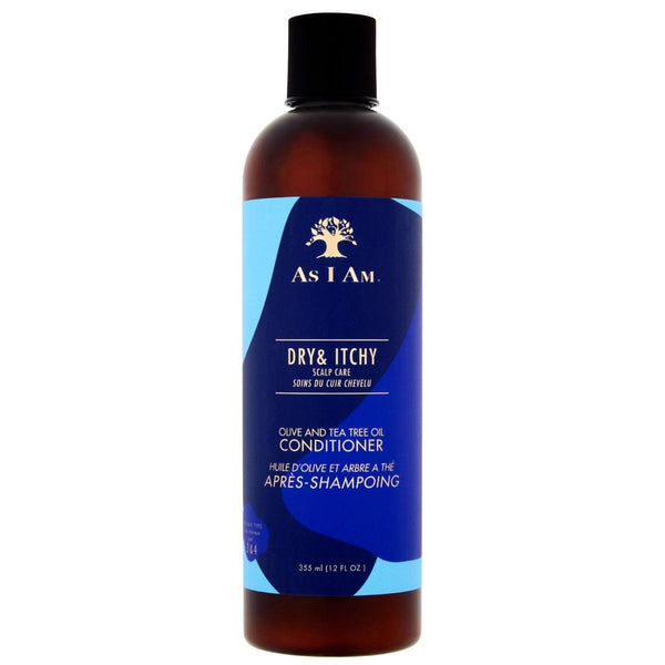 L'après-shampoing anti-pelliculaire de la gamme As I Am Dry & Itchy traite les irritations, apaise les démangeaisons et aide à réparer les cheveux cassants.