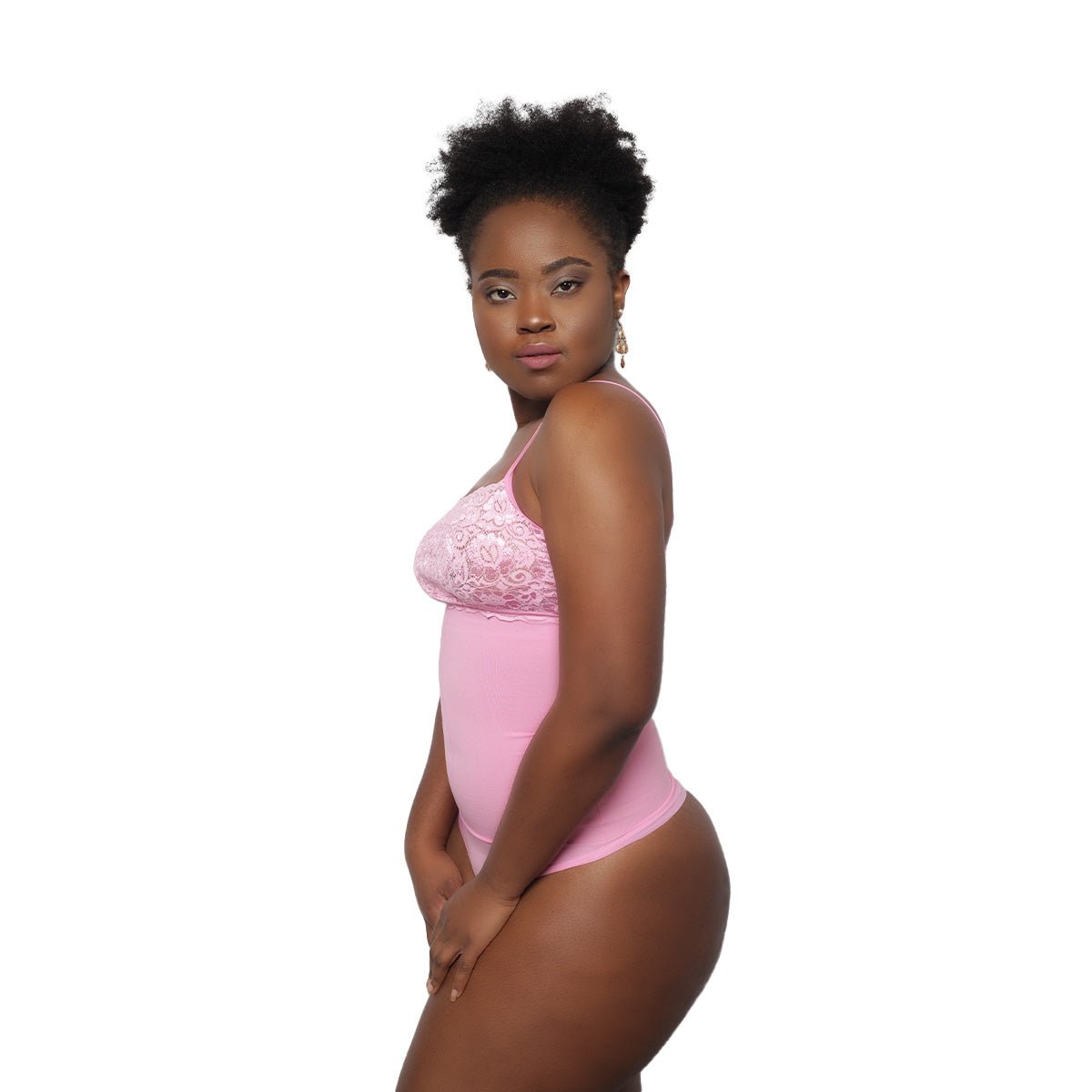 Body Shaper - Body Gainant avec dentelle et fines bretelles (206) - Colorful Black