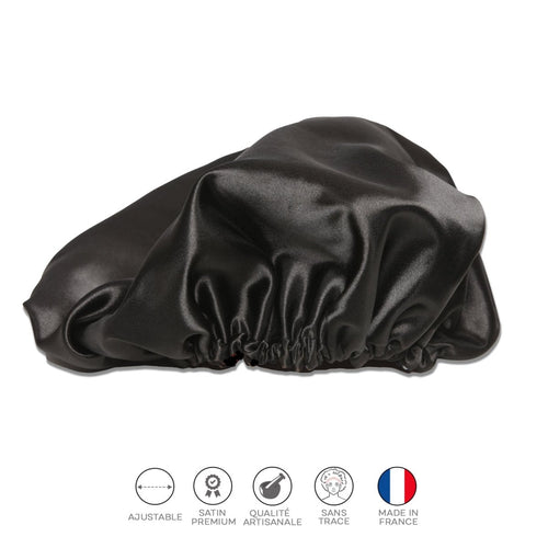 Colorful Black - Bonnet de Nuit en Satin (ajustable) - Colorful Black