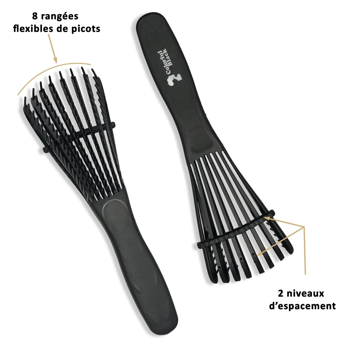 Colorful Black - Brosse Démêlante Flexible - Black Goddess (noire) - Colorful Black