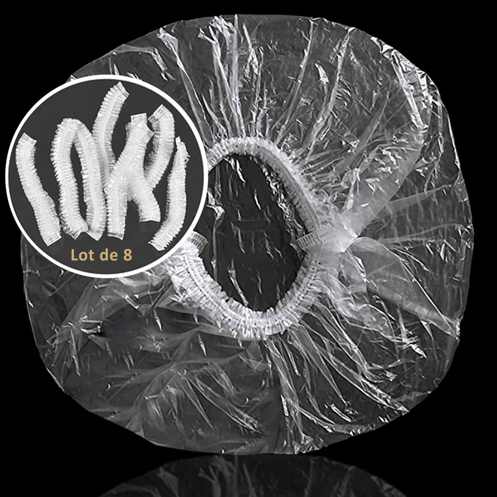 Colorful Black - Charlottes pour soins capillaires - Lot de 8 - Colorful Black