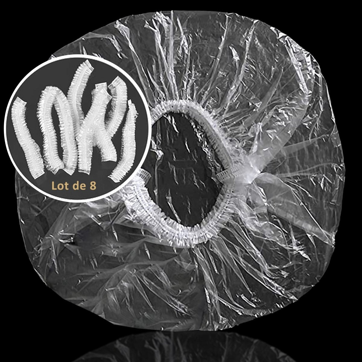 Colorful Black - Charlottes pour soins capillaires - Lot de 8 - Colorful Black