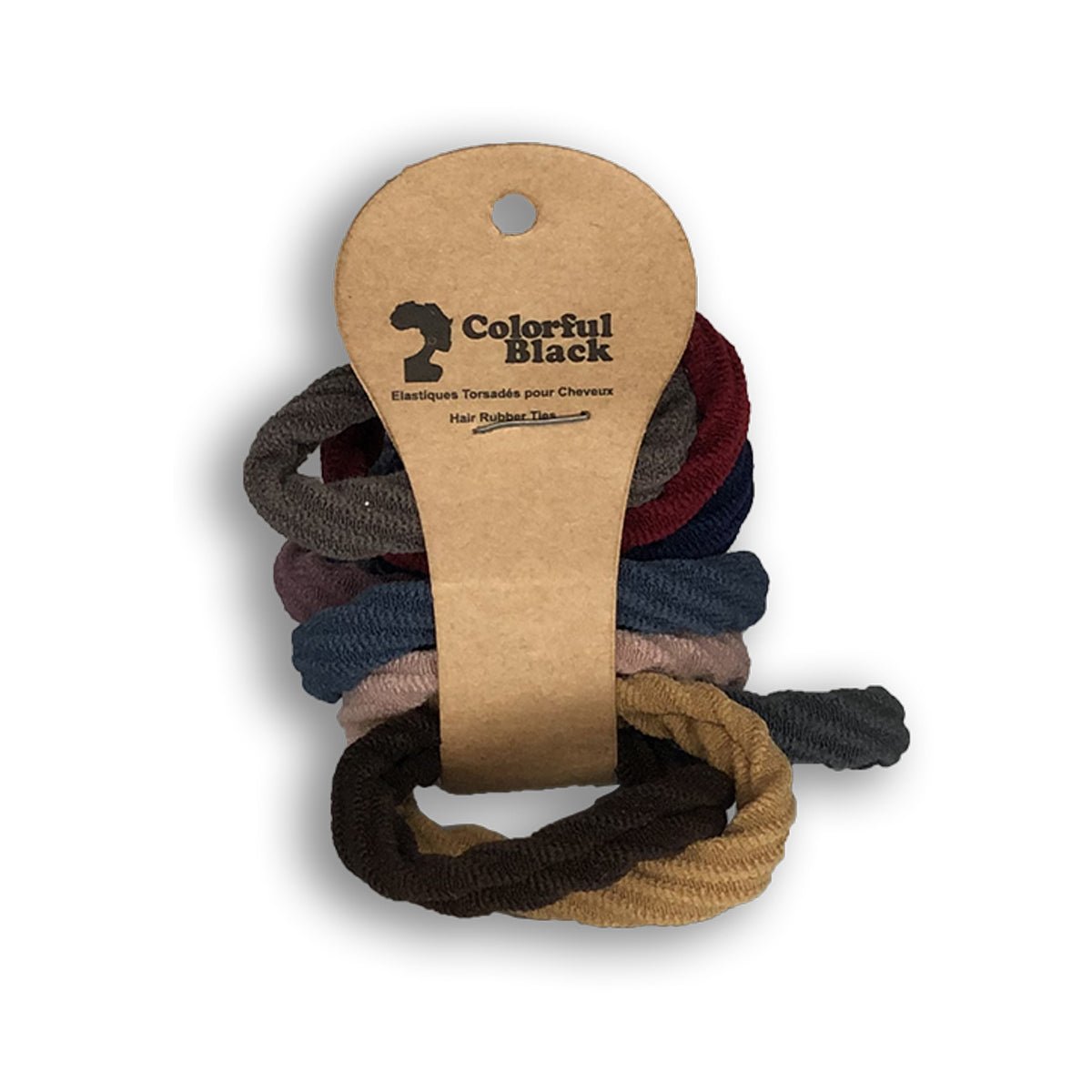 Colorful Black - Élastiques Torsadés pour Cheveux - Lot de 10 (mix couleurs) - Colorful Black
