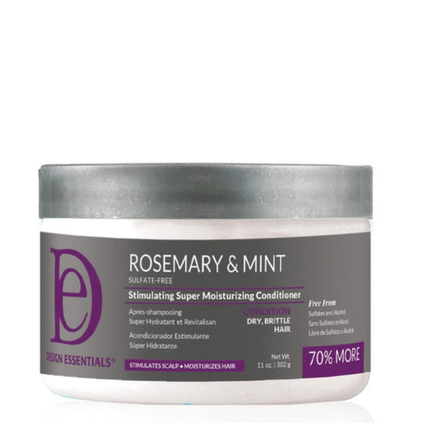 Le Stimulating Super Moisturizing Conditioner de Design Essentials agit à la fois sur vos cheveux et votre cuir chevelu. Ce soin hydratant favorise la pousse.
