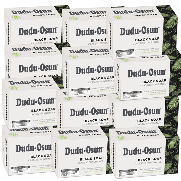 Dudu-Osun - Tamaño estándar 150g (jabón negro 100% natural) - LOTE DE 12