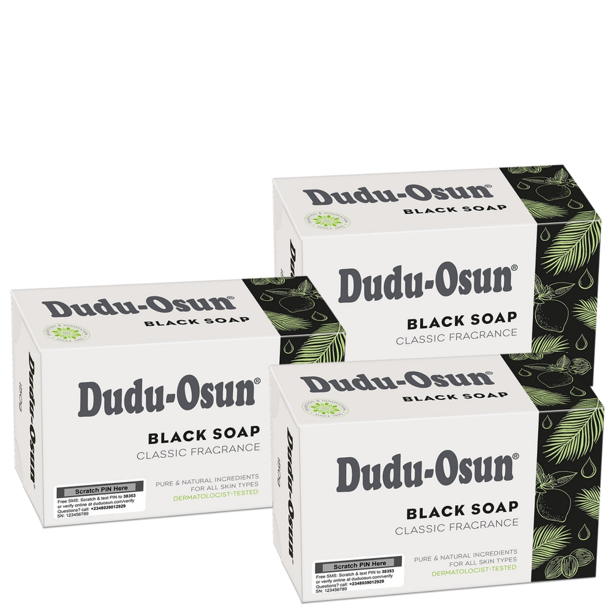 Dudu-Osun - Format standard 150g (savon noir 100% naturel) - LOT DE 3