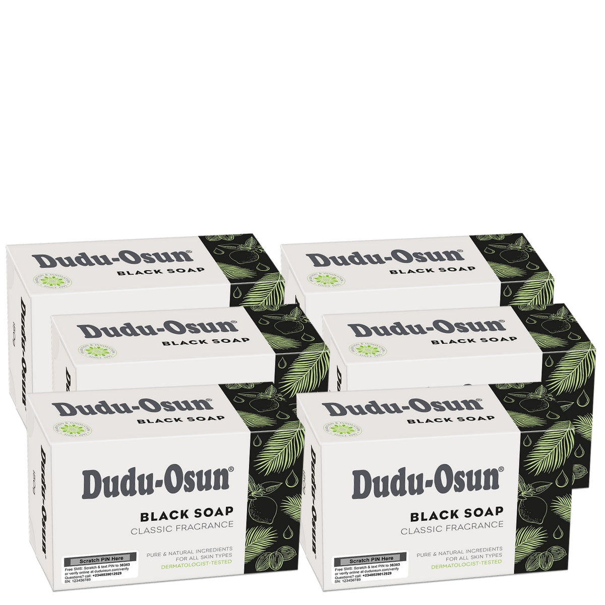 Dudu-Osun - Format standard 150g (savon noir 100% naturel) - LOT DE 6