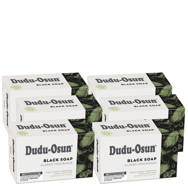 Dudu-Osun - Tamaño estándar 150g (jabón negro 100% natural) - LOTE DE 6