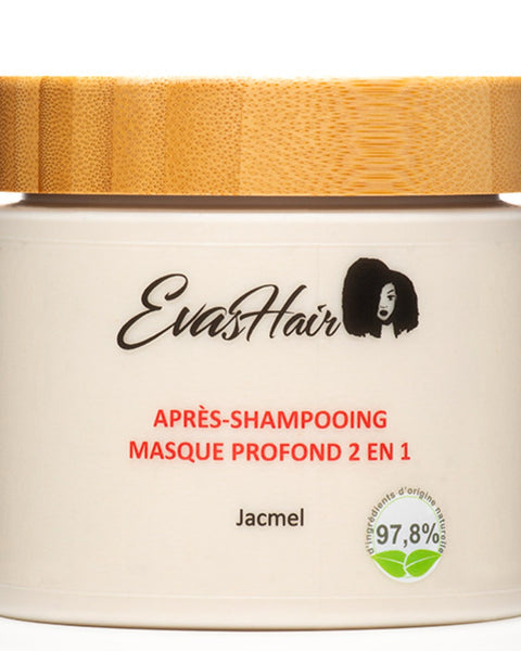 L'Après-Shampoing / Masque Hydratant de la marque Evashair, élu meilleur conditioner de l'année à la NHA. Pour des cheveux hydratés, renforcés et un démêlage facile.
