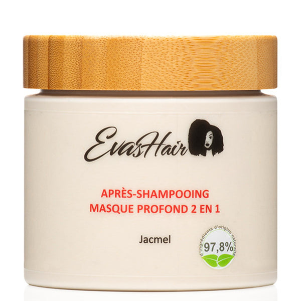 L'Après-Shampoing / Masque Hydratant de la marque Evashair, élu meilleur conditioner de l'année à la NHA. Pour des cheveux hydratés, renforcés et un démêlage facile.