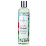 Optez pour le shampoing clarifiant Coconut Mint Scalp Refresh Shampoo de Flora & Curl pour traiter les démangeaisons, les squames et la sècheresse du cuir chevelu.