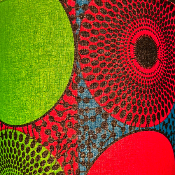 Colorful Black - Lamp Shade in Wax Print - Diameter 25cm (height 25cm)