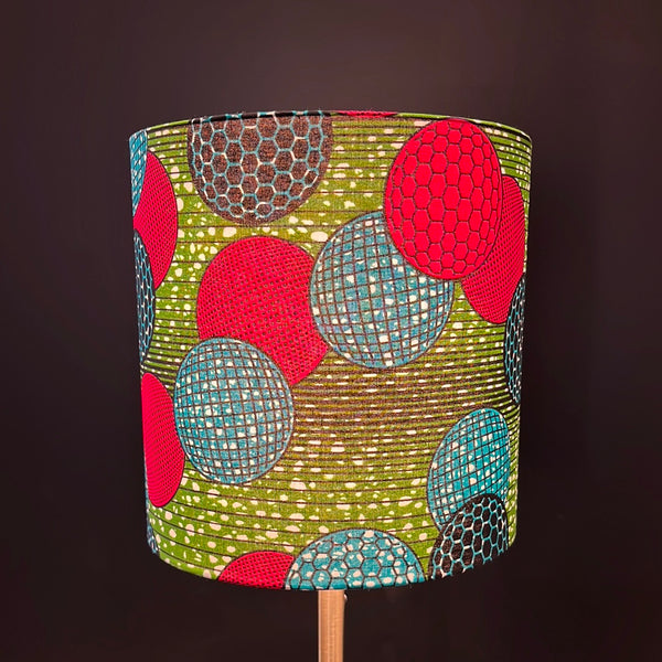 Colorful Black - Lamp Shade in Wax Print - Diameter 25cm (height 25cm)